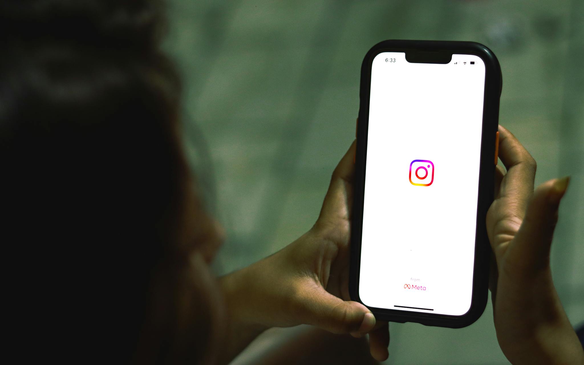 a phone with instagram on