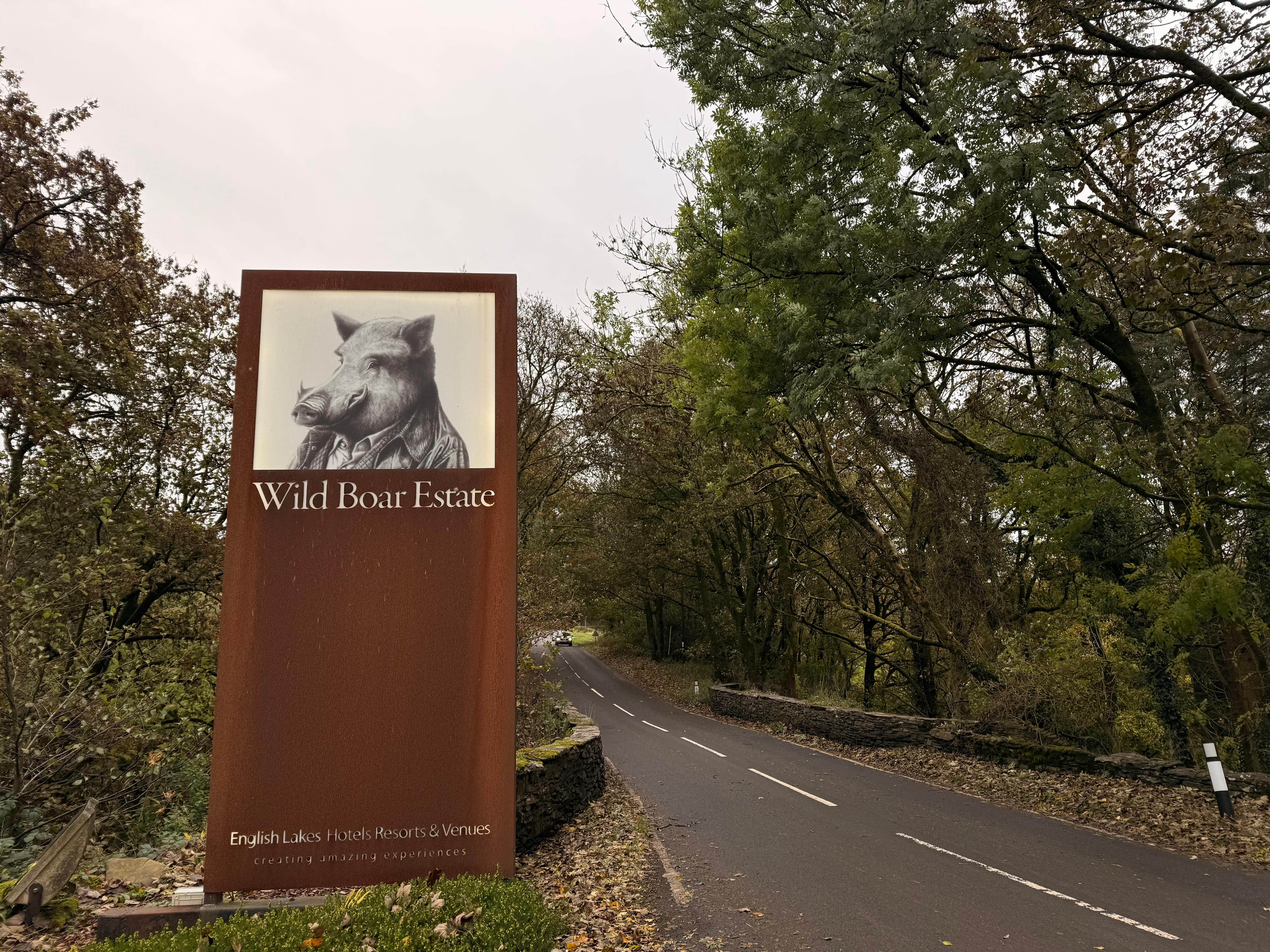 wild boar inn road sign